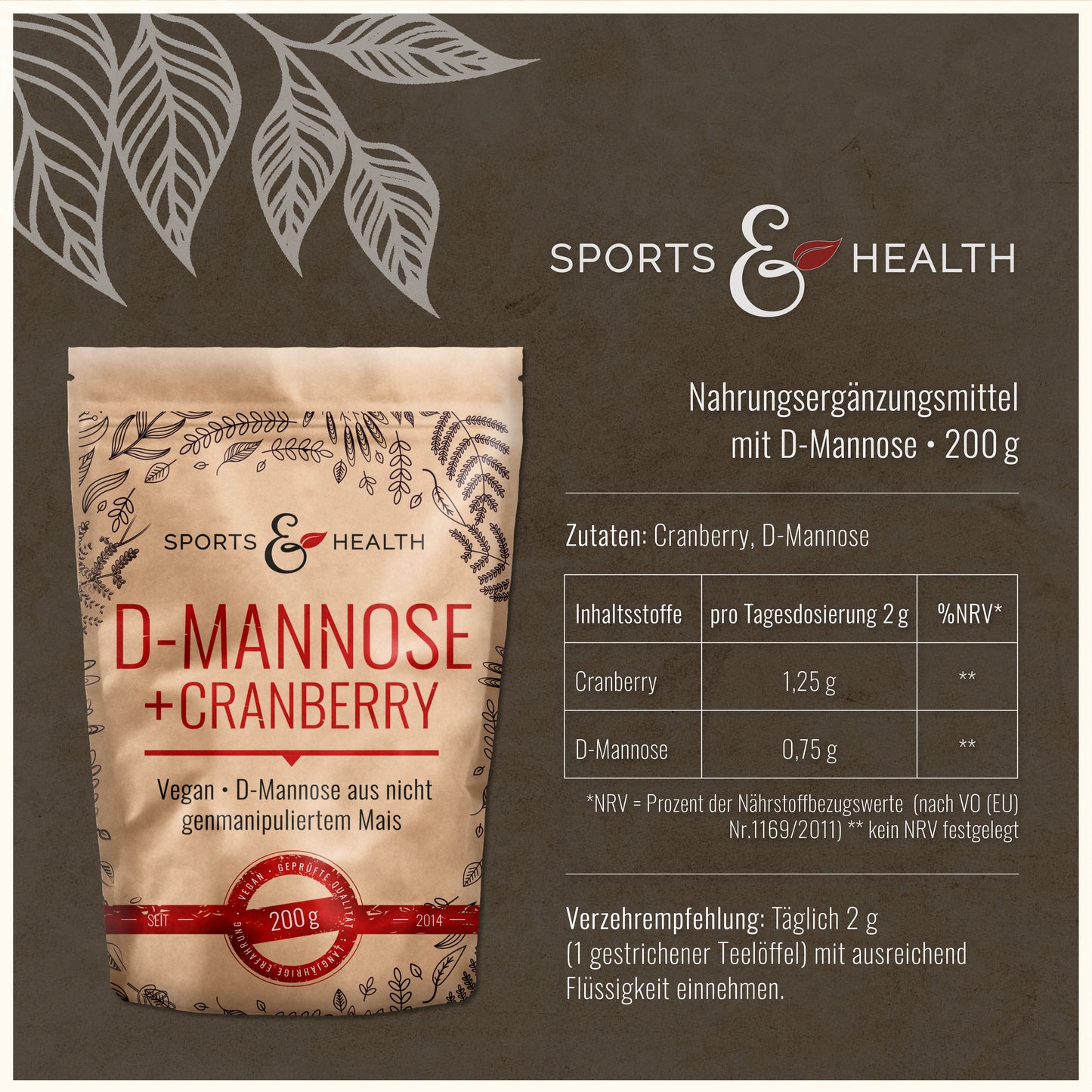 D-Mannose + Cranberry Pulver