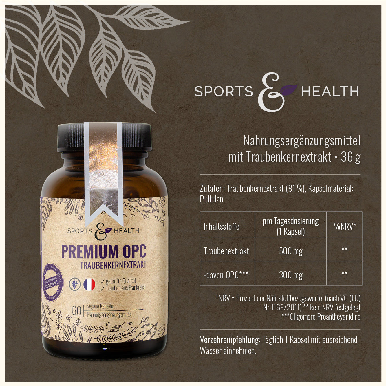 Premium OPC Traubenkernextrakt - 300 mg aus Frankreich