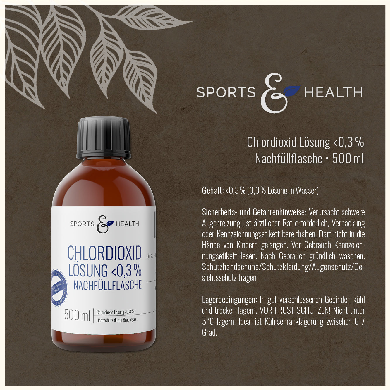 Chlordioxid Lösung - <0,3% Nachfüllflasche