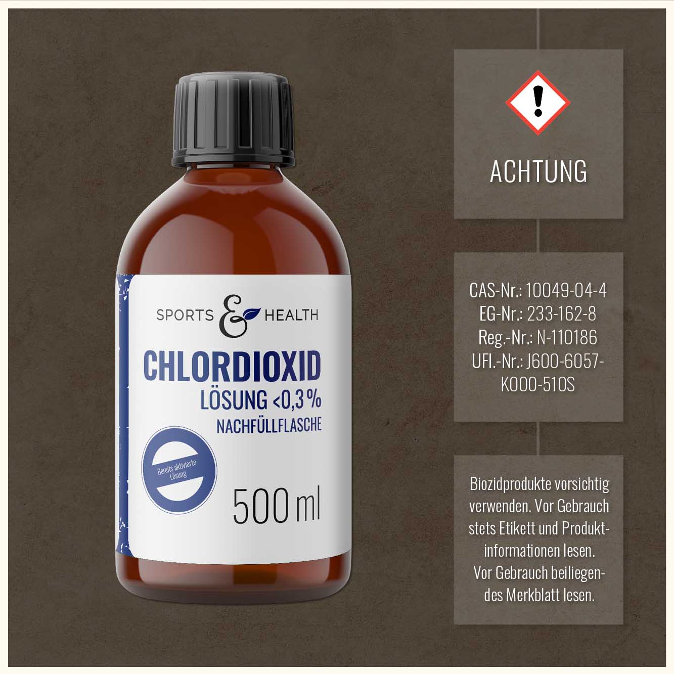 Chlordioxid Lösung - <0,3%  Nachfüllflasche