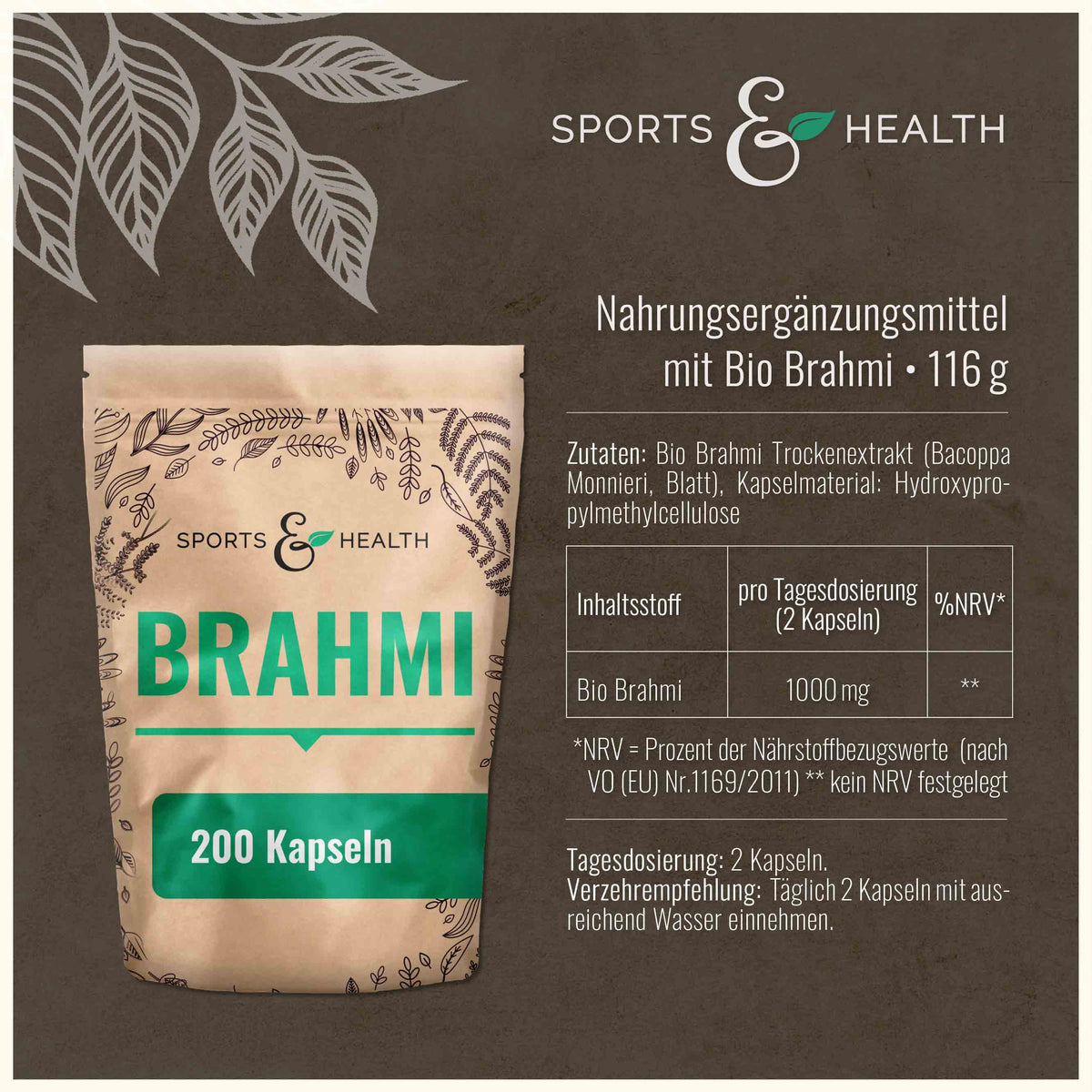 Bio Brahmi Kapseln - DE-ÖKO-005