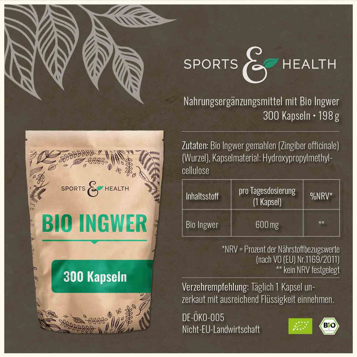 Bio Ingwer Kapseln - DE-ÖKO-005
