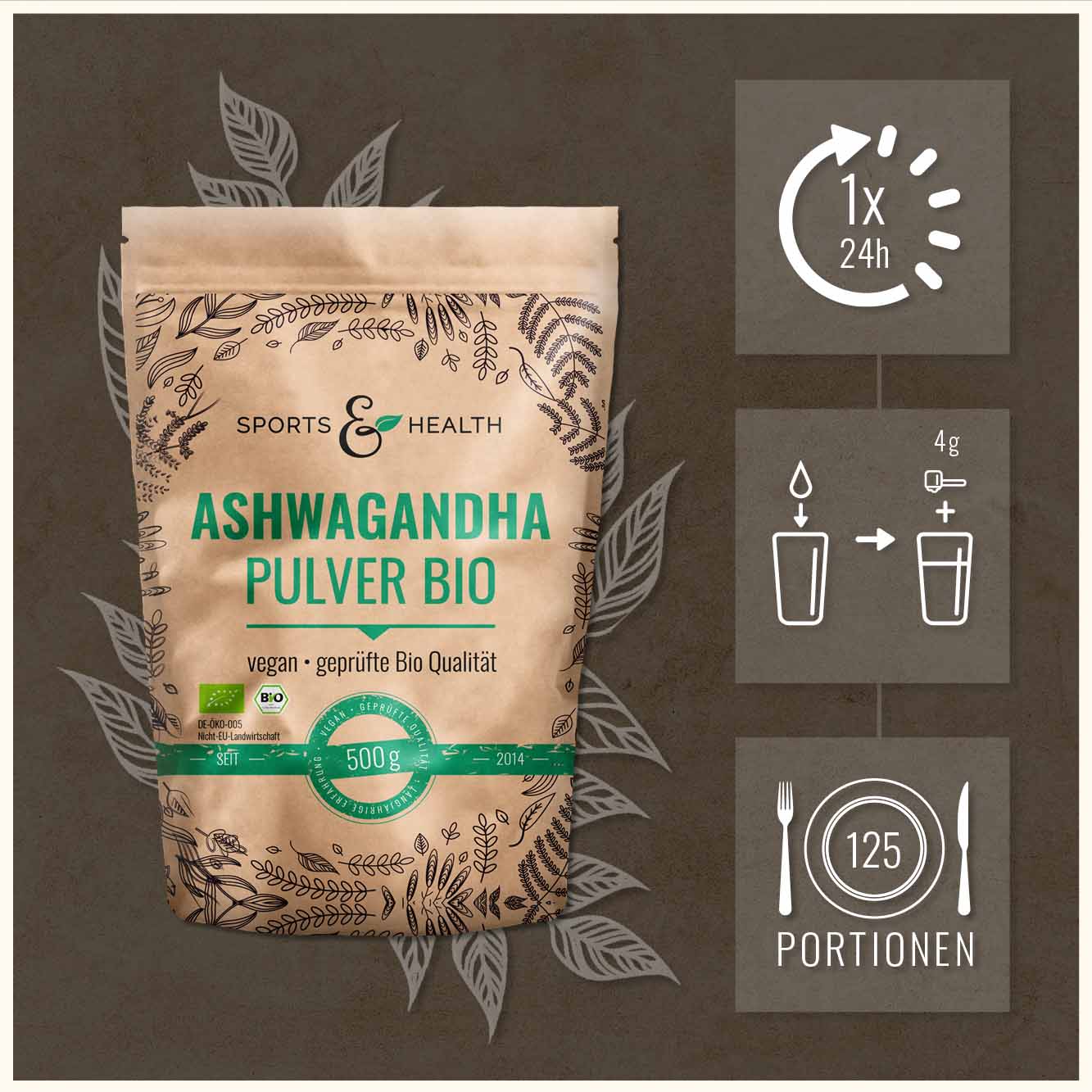 Bio Ashwagandha Pulver - DE-ÖKO-005