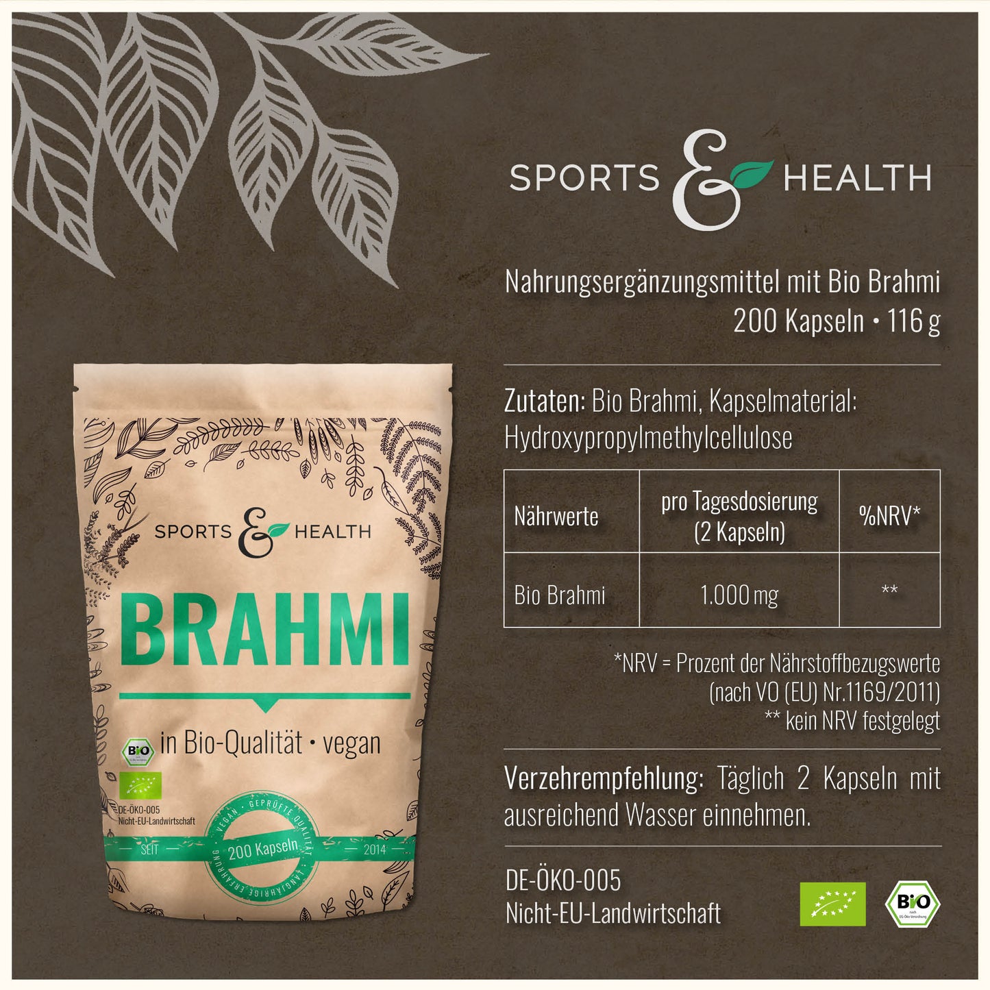 Bio Brahmi Kapseln - DE-ÖKO-005
