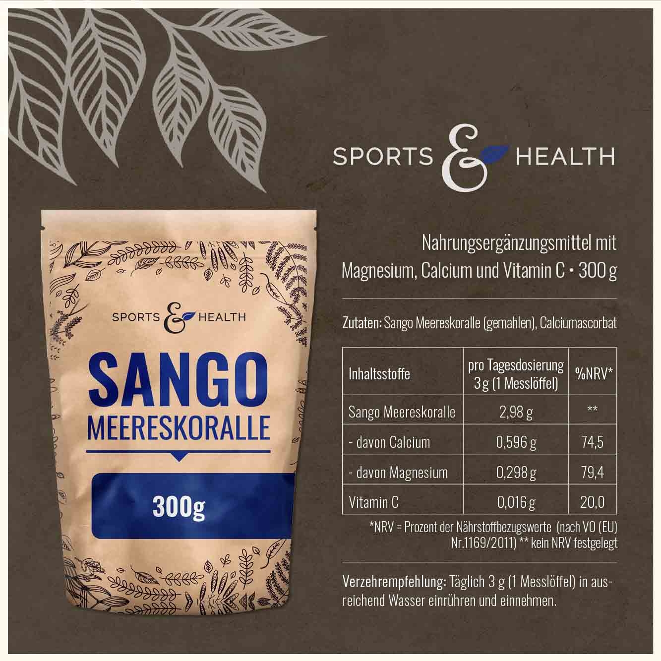 Sango Meereskoralle mit Magnesium und Calcium
