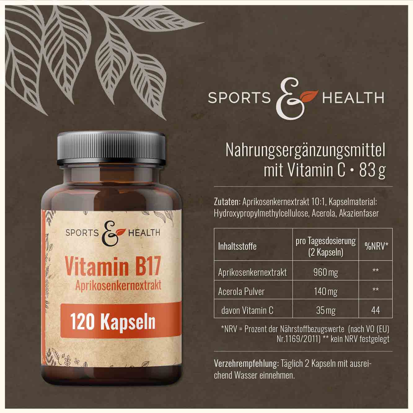 Vitamin B17 Aprikosenkernextrakt Kapseln