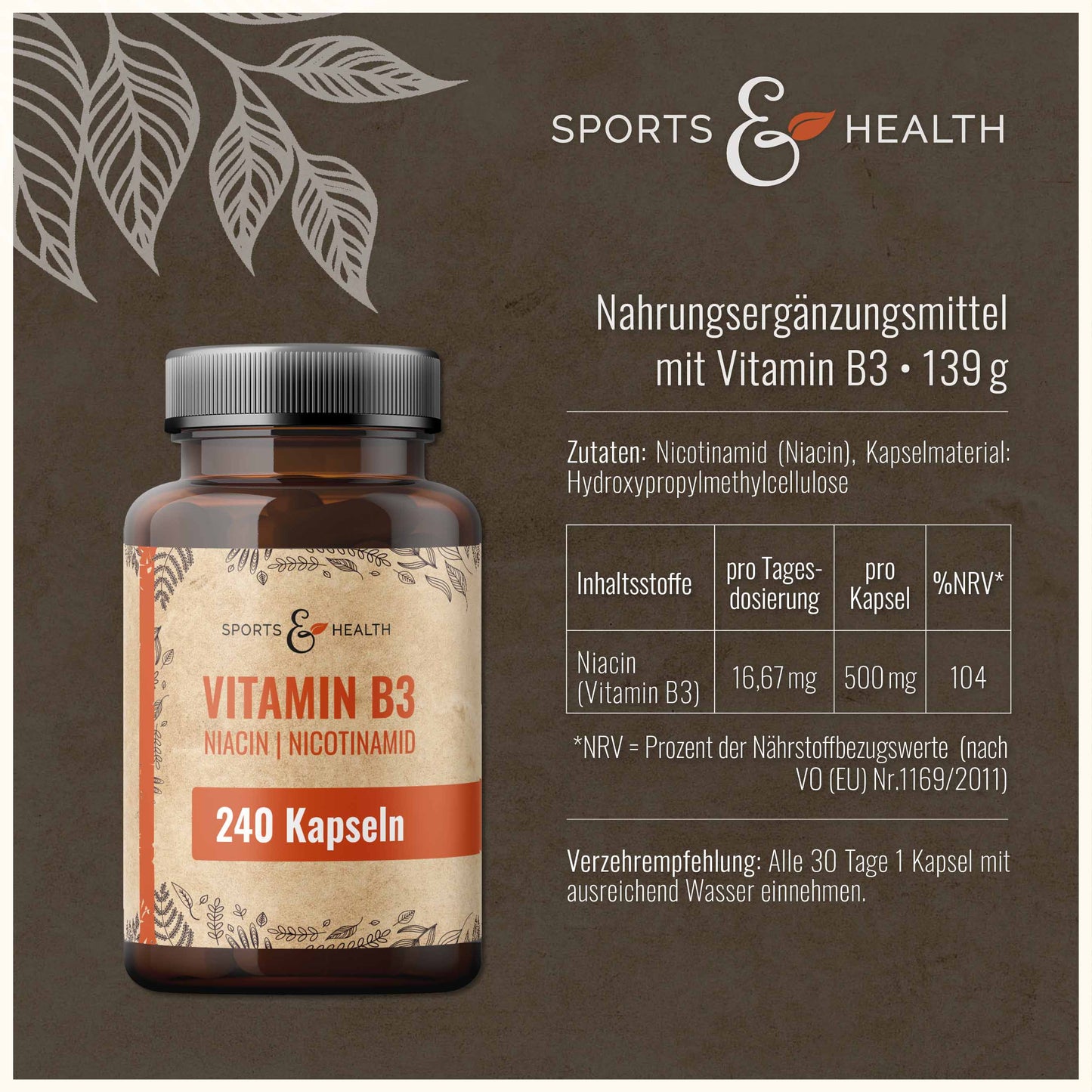Vitamin B3 Niacin Kapseln
