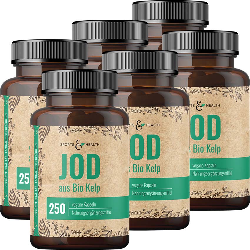 Jod aus Bio Kelp -  DE-ÖKO-005 - 250 Kapseln -  Natürliches Jod