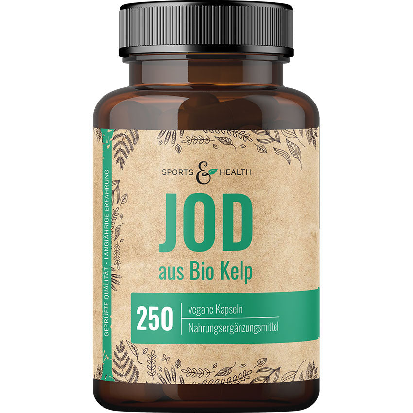 Jod aus Bio Kelp -  DE-ÖKO-005 - 250 Kapseln -  Natürliches Jod