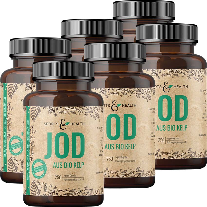 Jod aus Bio Kelp - DE-ÖKO-005 - 250 Kapseln - Natürliches Jod