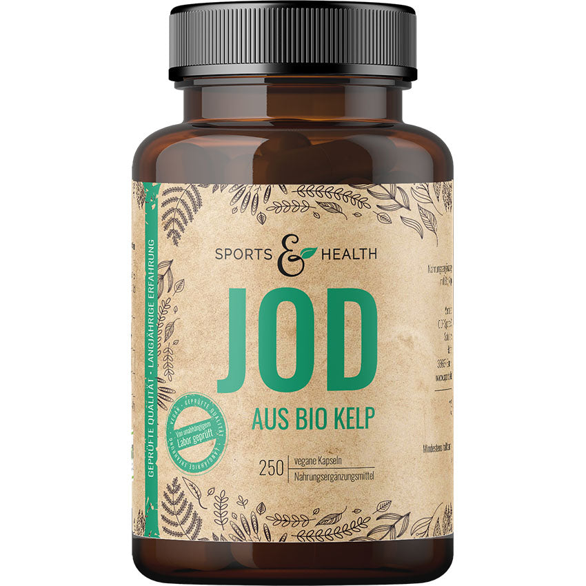 Jod aus Bio Kelp -  DE-ÖKO-005 - 250 Kapseln -  Natürliches Jod