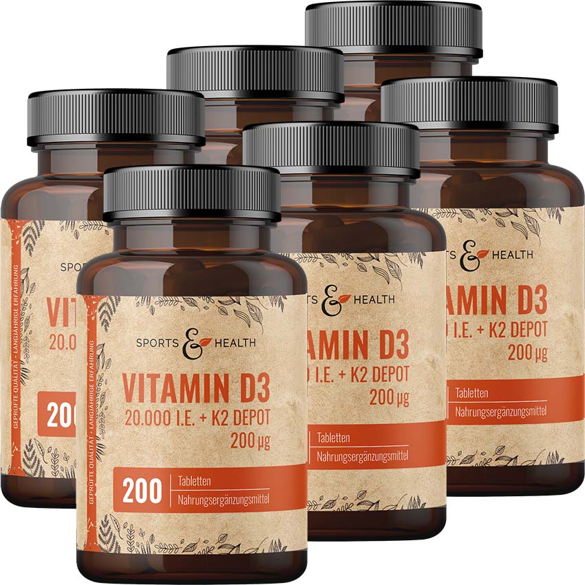 Vitamin D3 + K2 Depot 200 Tabletten - 20.000 IE