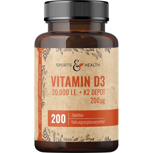 Vitamin D3 + K2 Depot 200 Tabletten - 20.000 IE