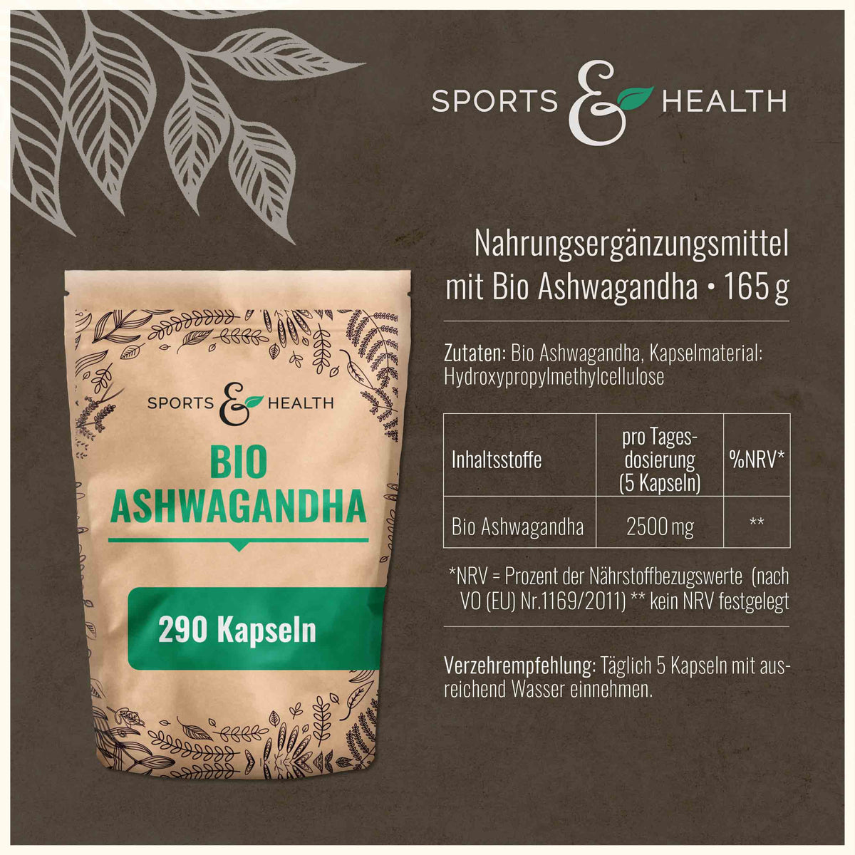 Bio Ashwagandha Kapseln -  DE-ÖKO-005