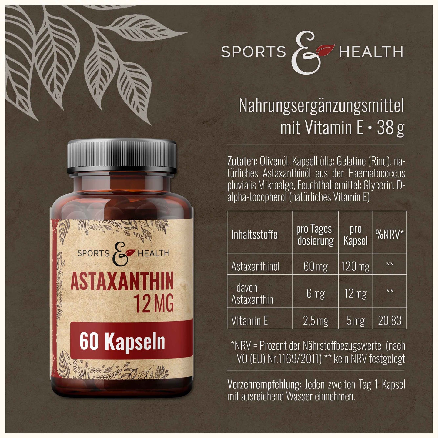 Astaxanthin 12 mg  Hochdosiert
