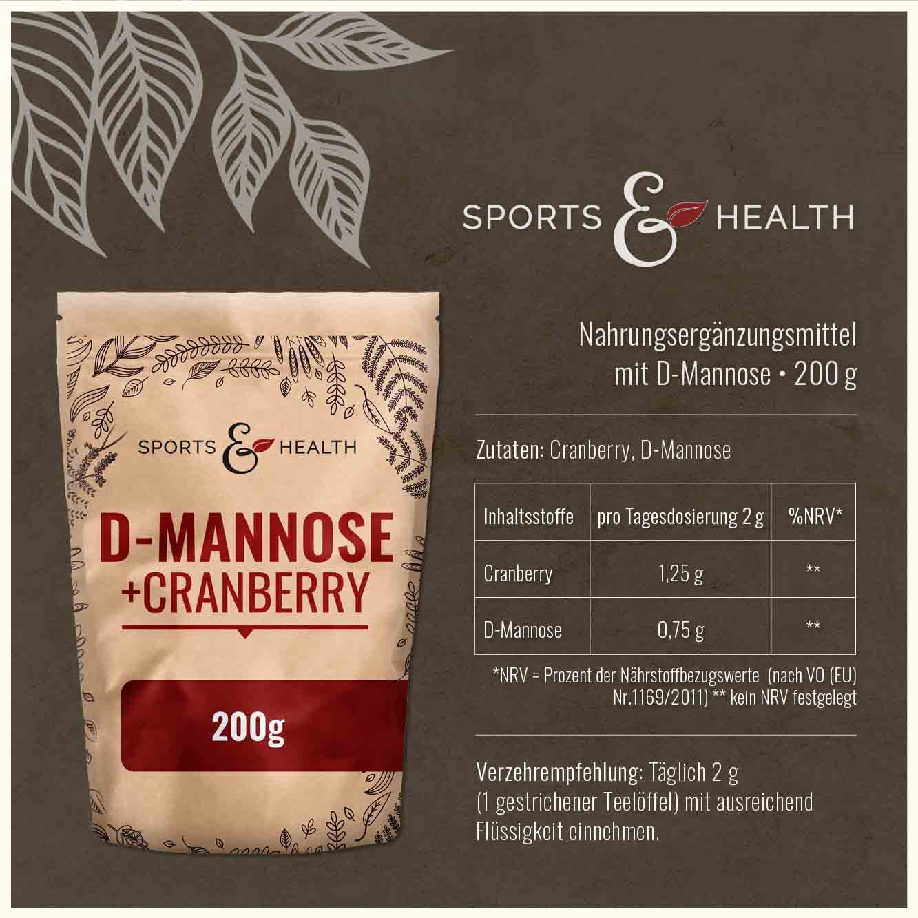 D-Mannose + Cranberry Pulver