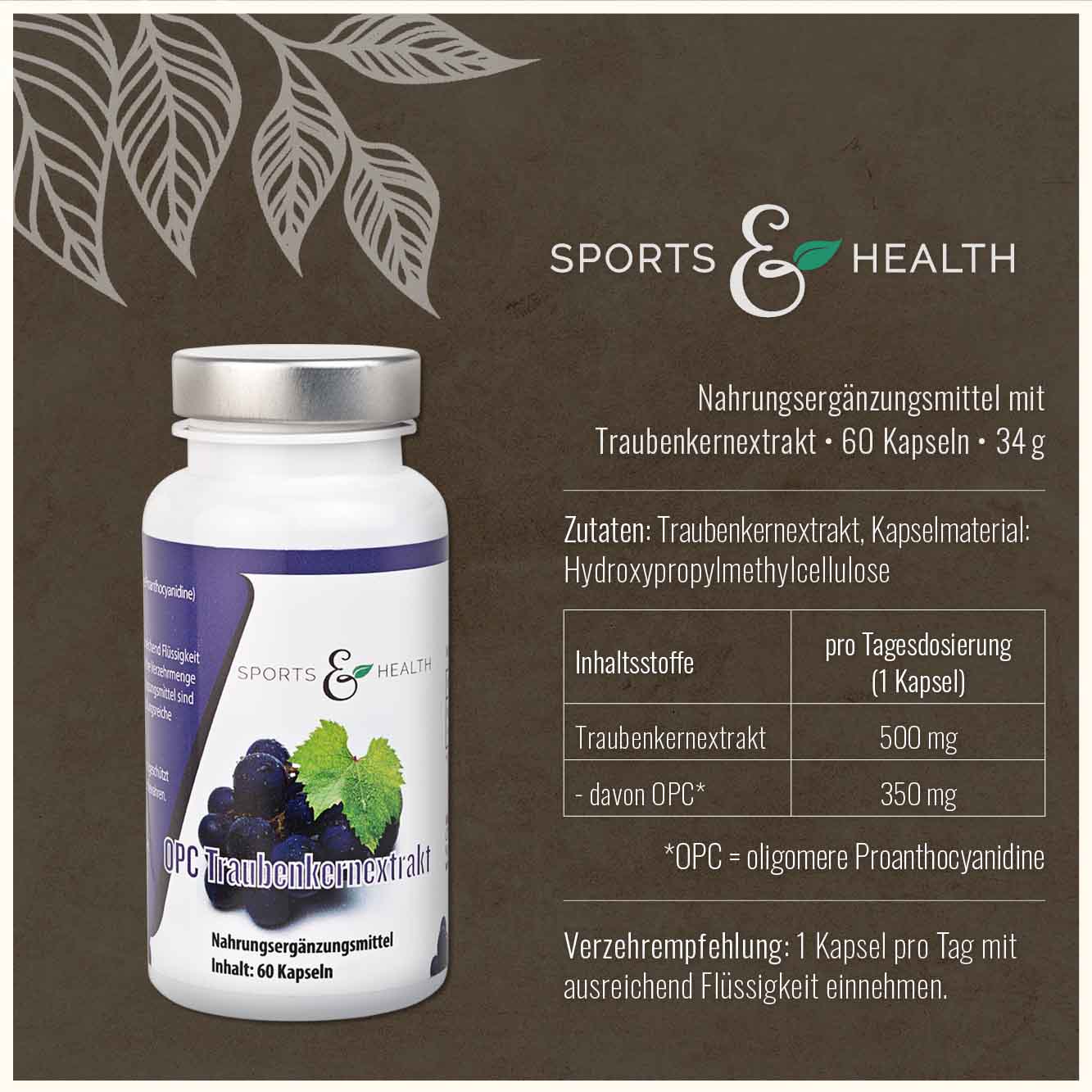 OPC Traubenkernextrakt  Kapseln - 350 mg reines OPC