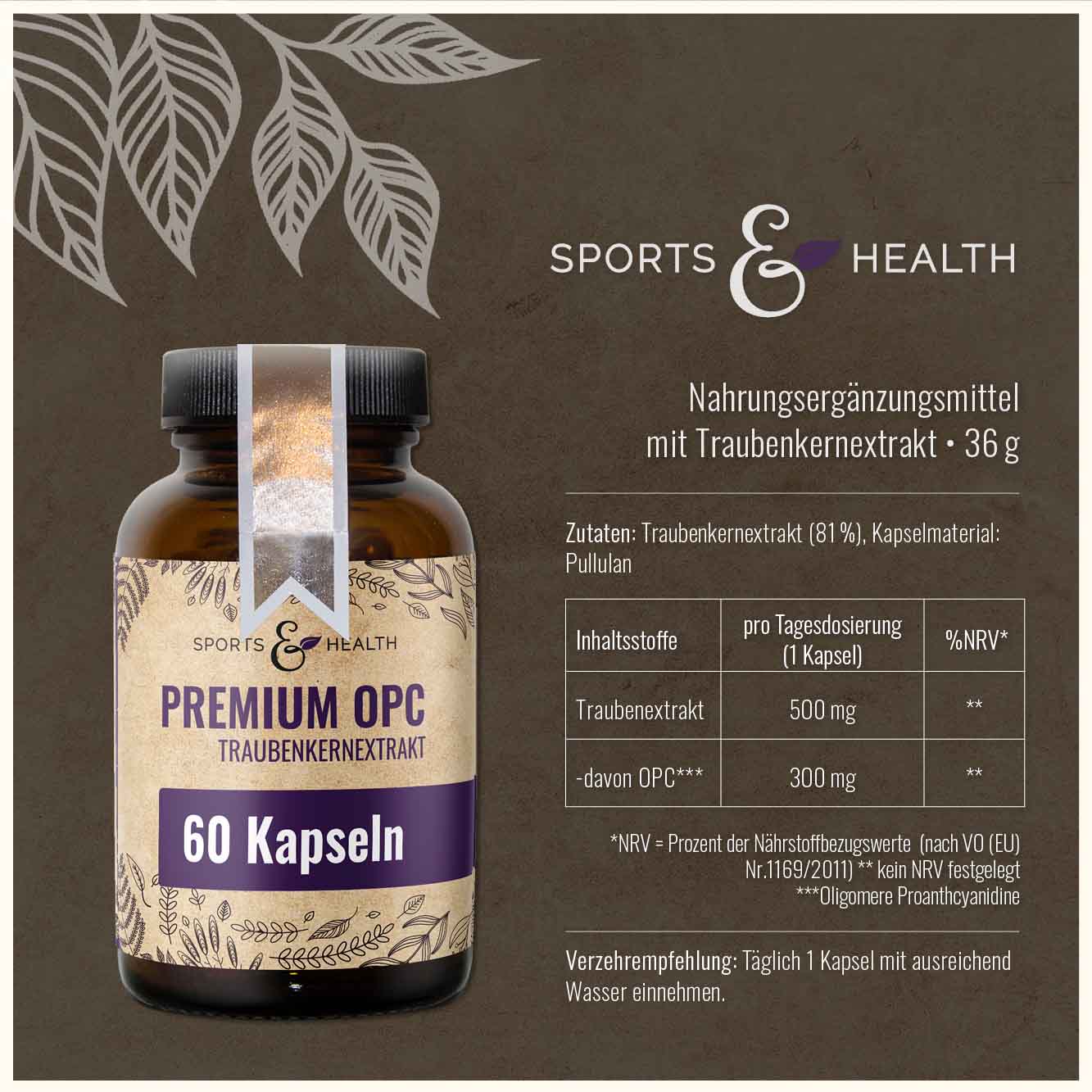 Premium OPC  Traubenkernextrakt -  300 mg aus Frankreich