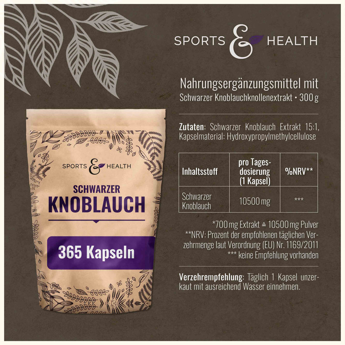 Schwarzer Knoblauch Kapseln 365