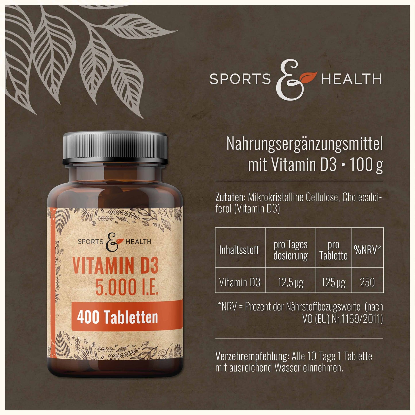Vitamin D3 Tabletten - 5.000 IE