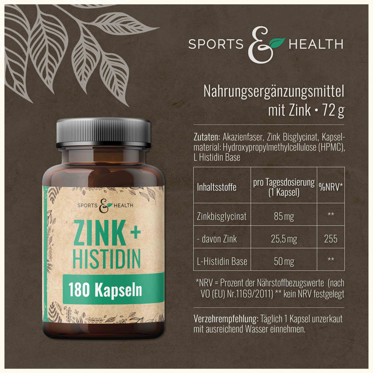 Zink + Histidin Kapseln